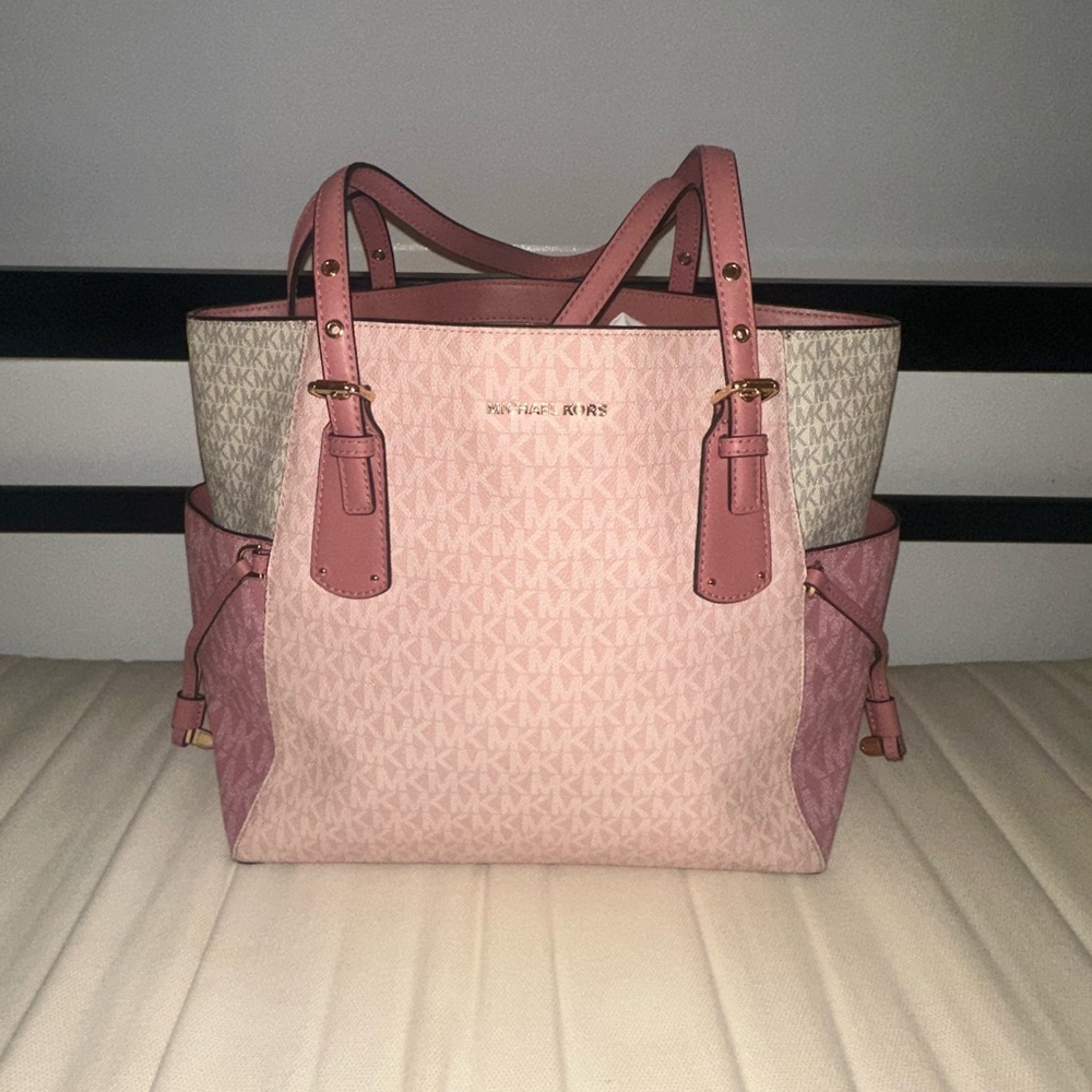 Michael Kors Pink and Cream Signature Tote